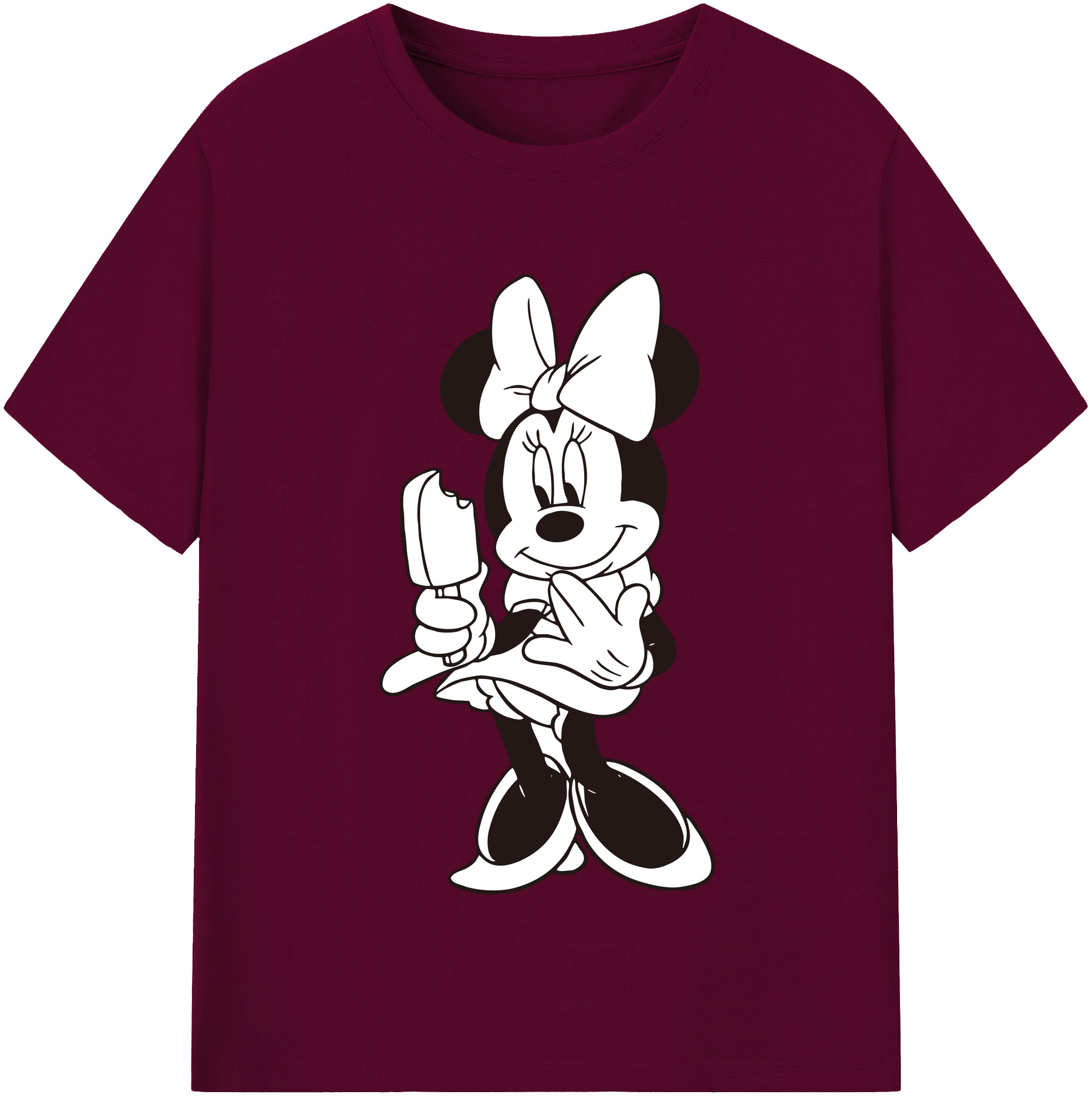 （画像用） ミッキーマウス Mickey Mouse レディースカジュアルプリントTシャツ（綿100％）